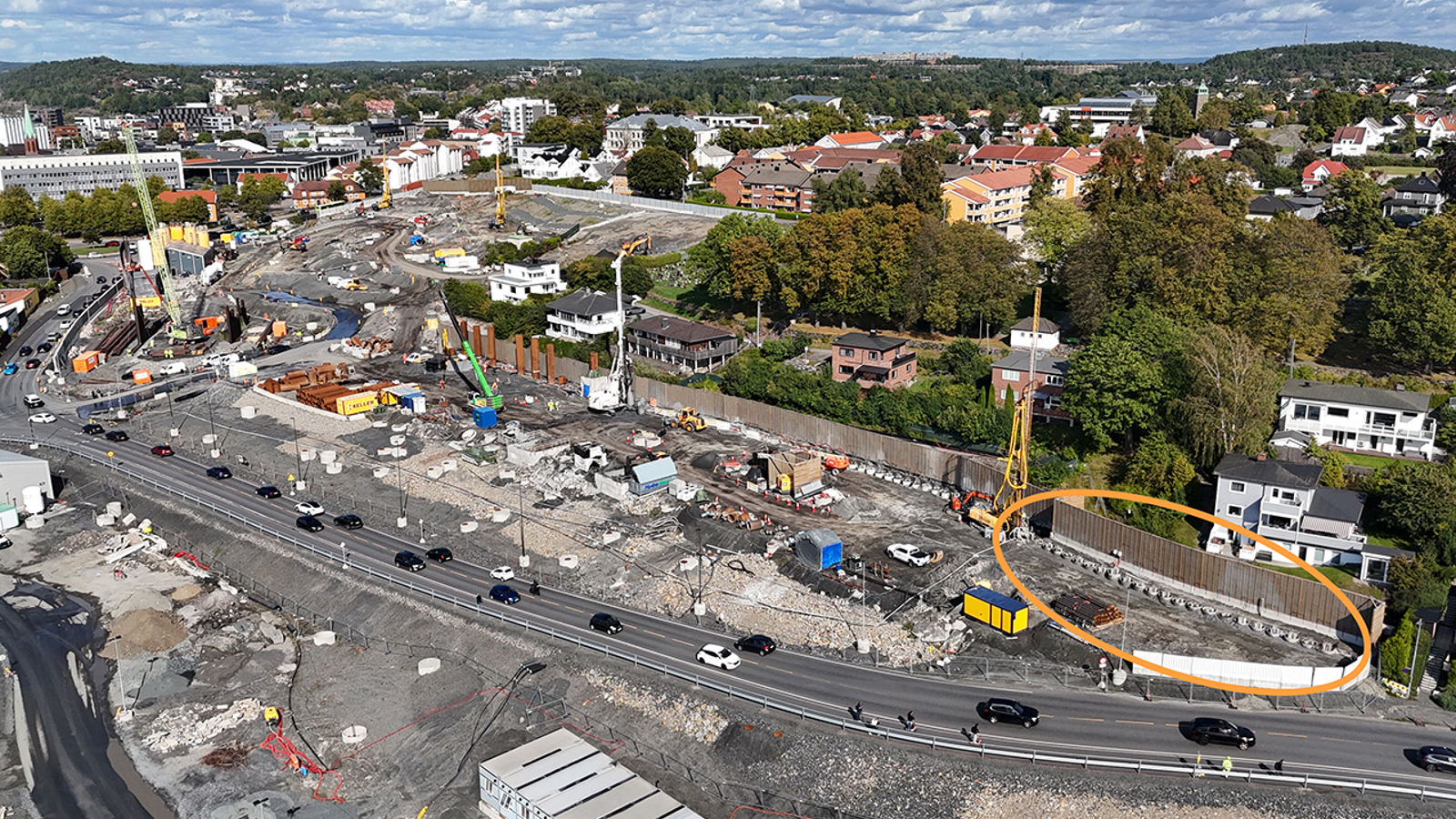 Dronefoto fra anleggsområdet.