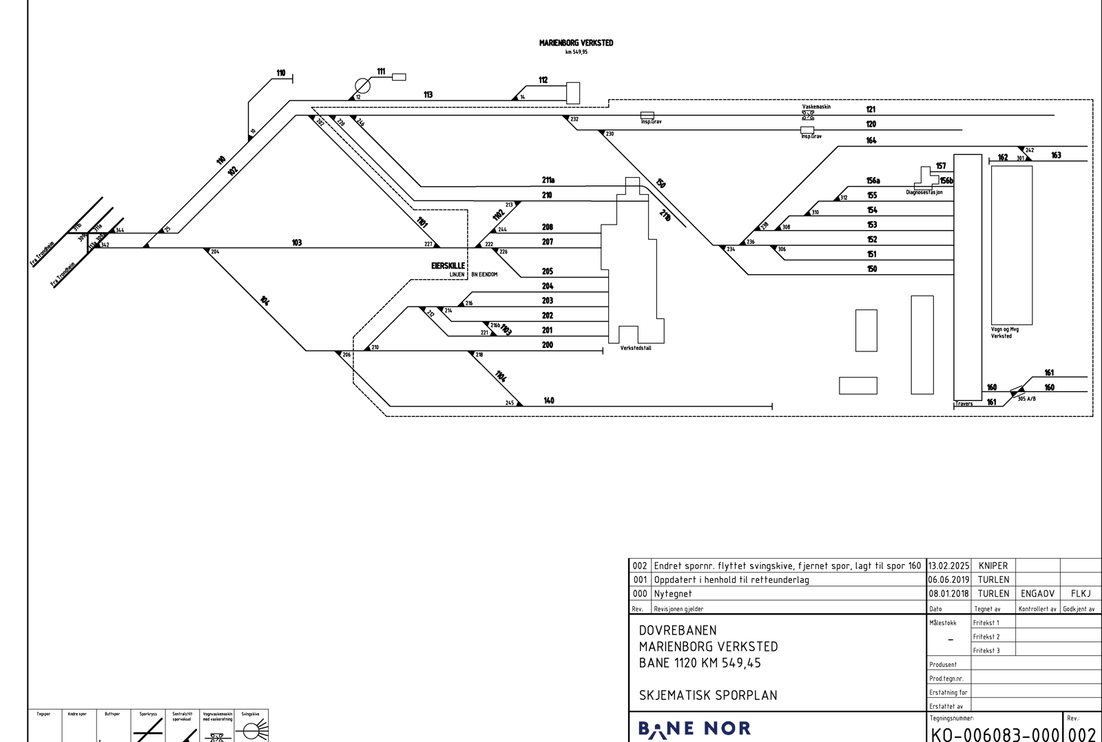 Track plan Marienborg maintenance facility