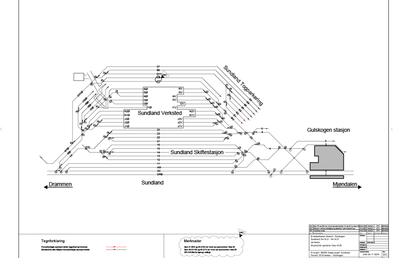Sporplan Sundland verksted, gyldig fra og med september 2024.