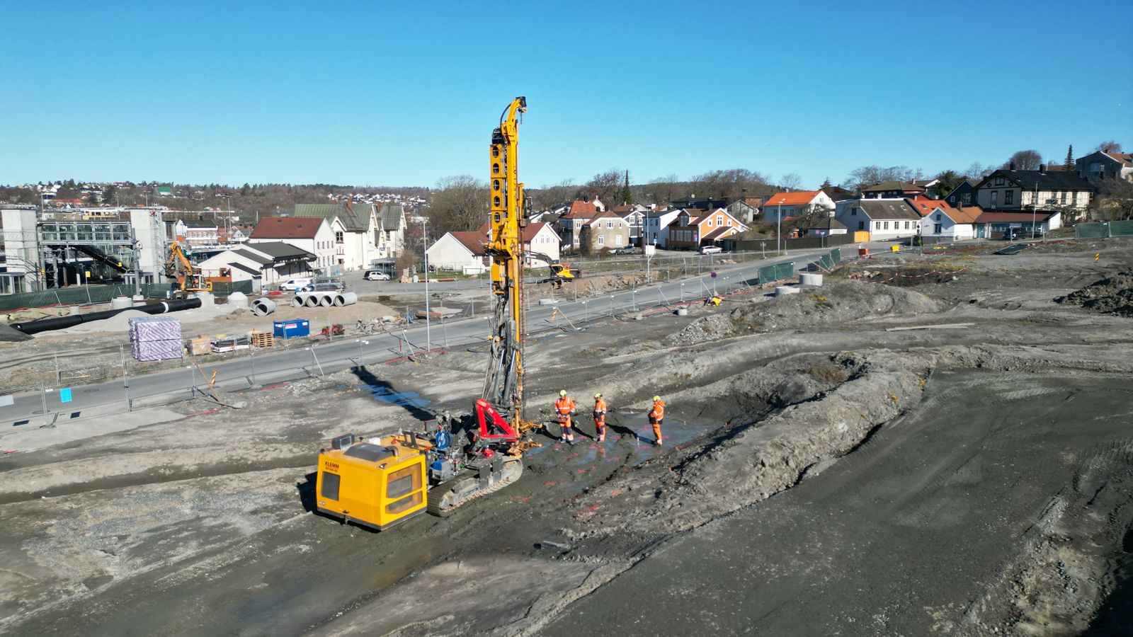 Borerigg i anleggsområde.