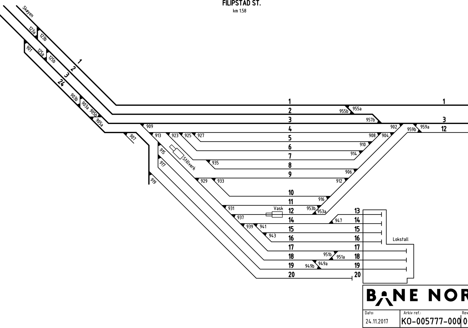 Track plan Filipstad Stabling Facility