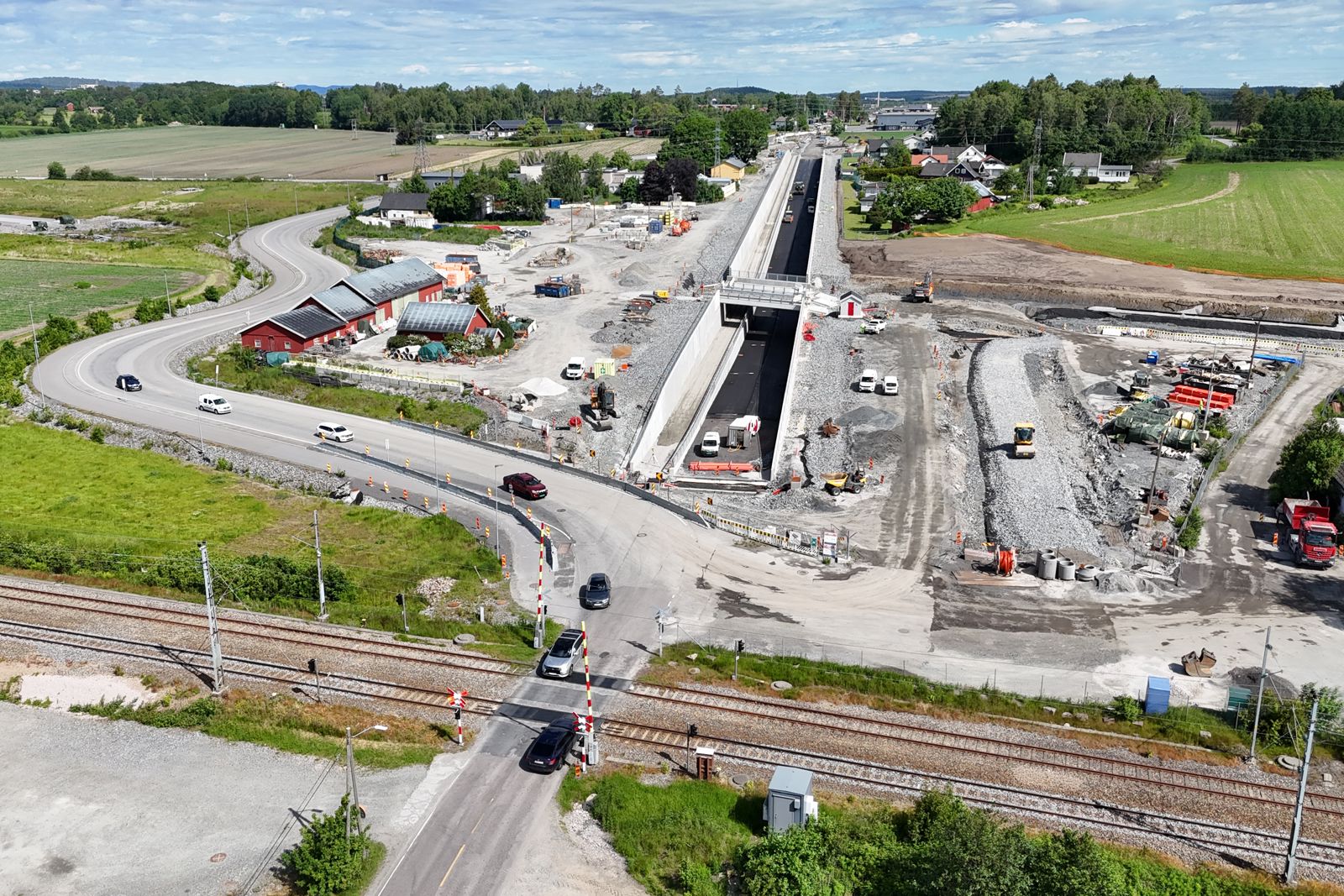 Dronefoto som viser veikulverten.