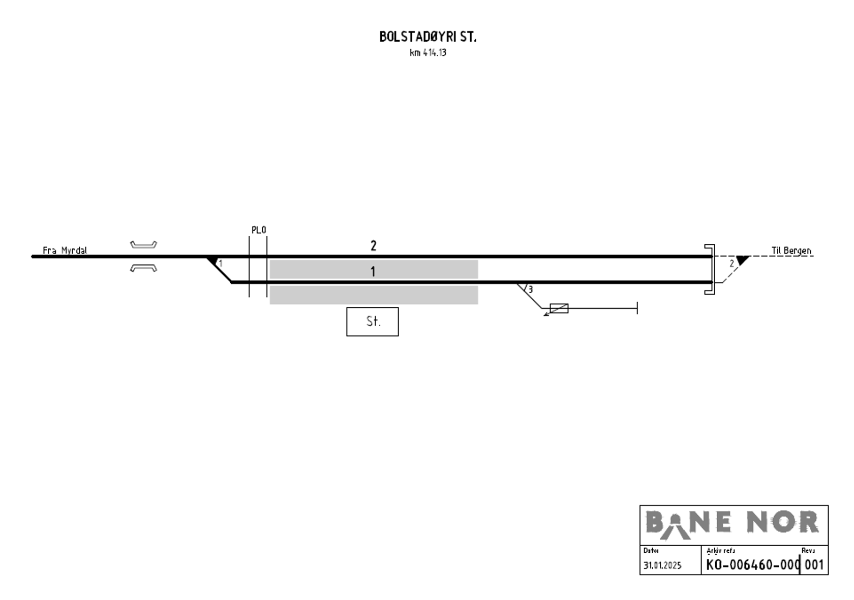 Track plan Bolstadøyri station