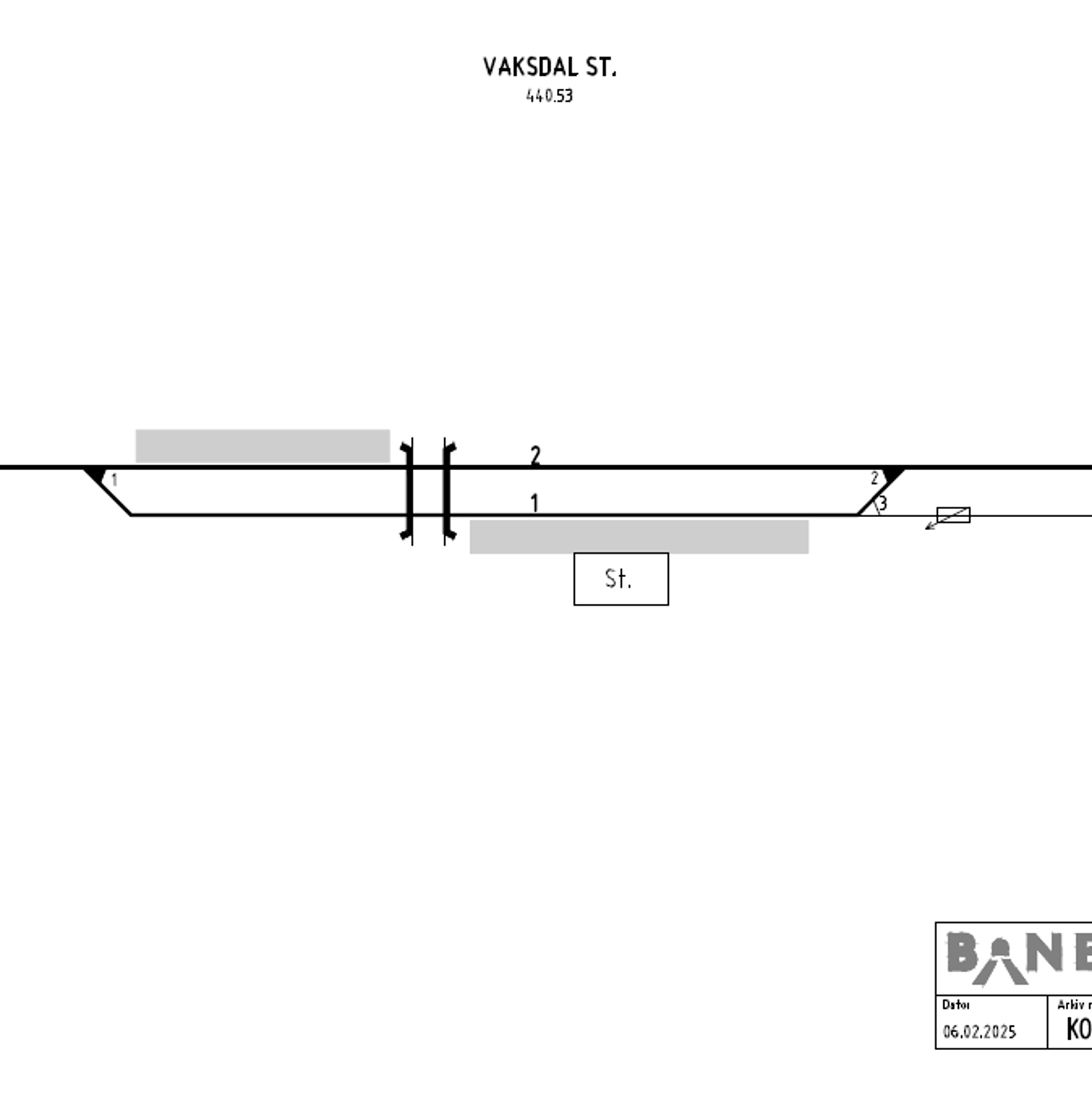 Sporplan Vaksdal stasjon