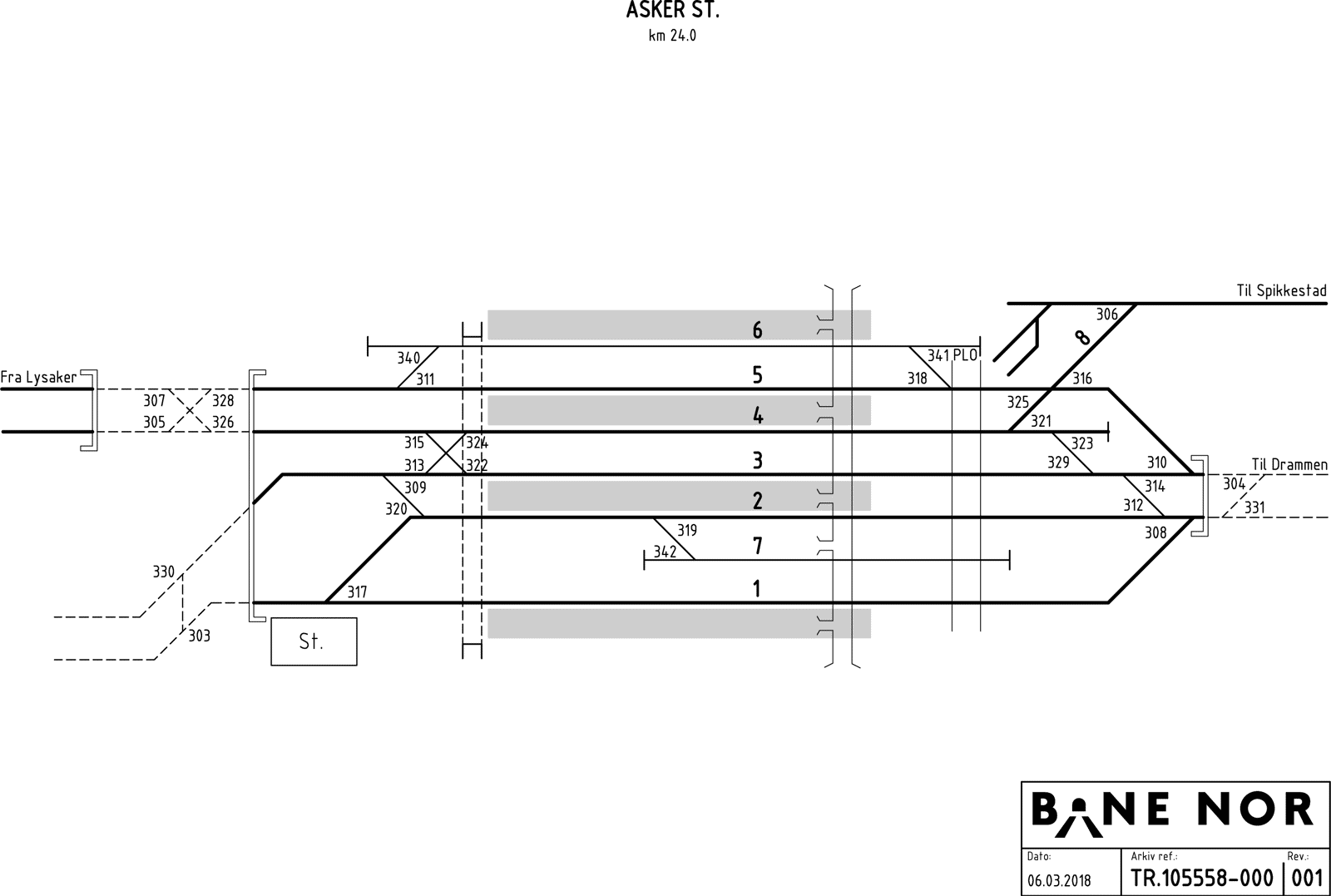 Sporplan Asker stasjon