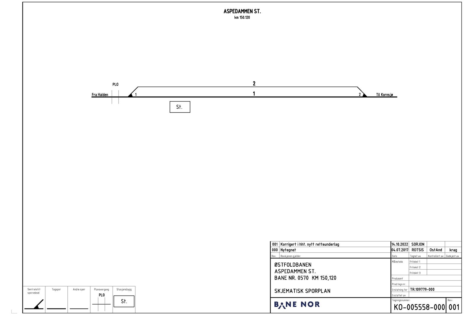 Track plan Aspedammen station