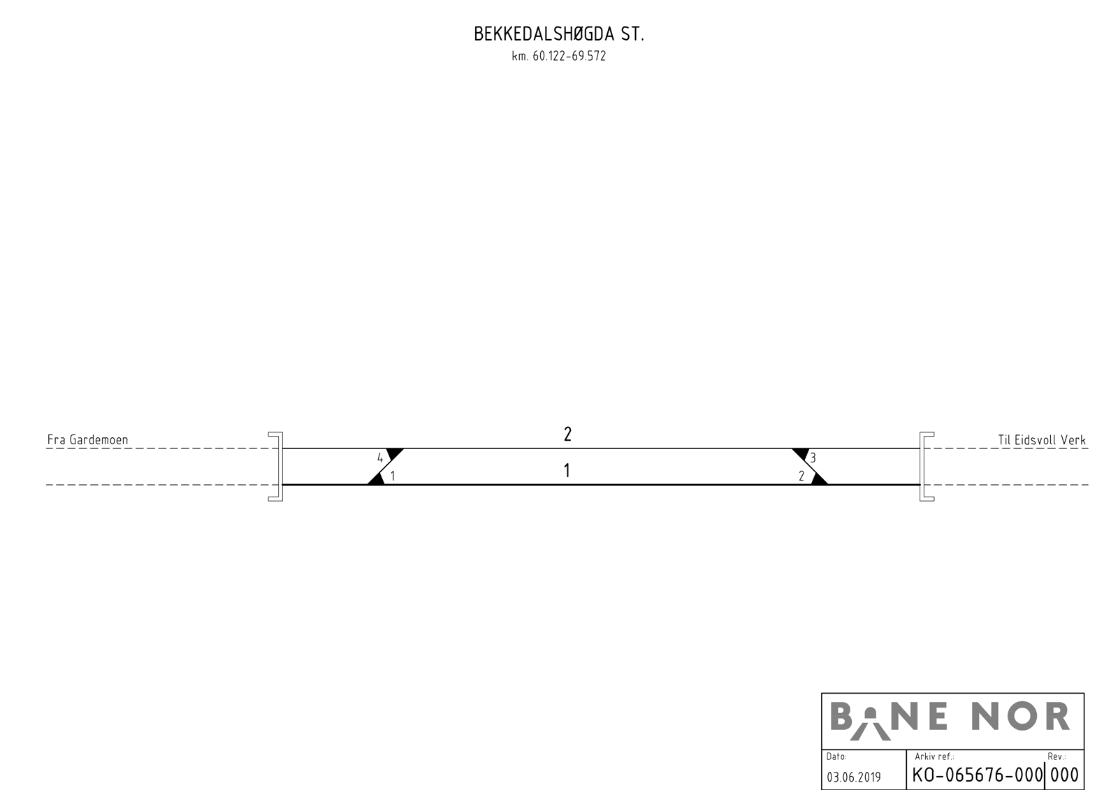 Track plan Bekkelagshøgda station