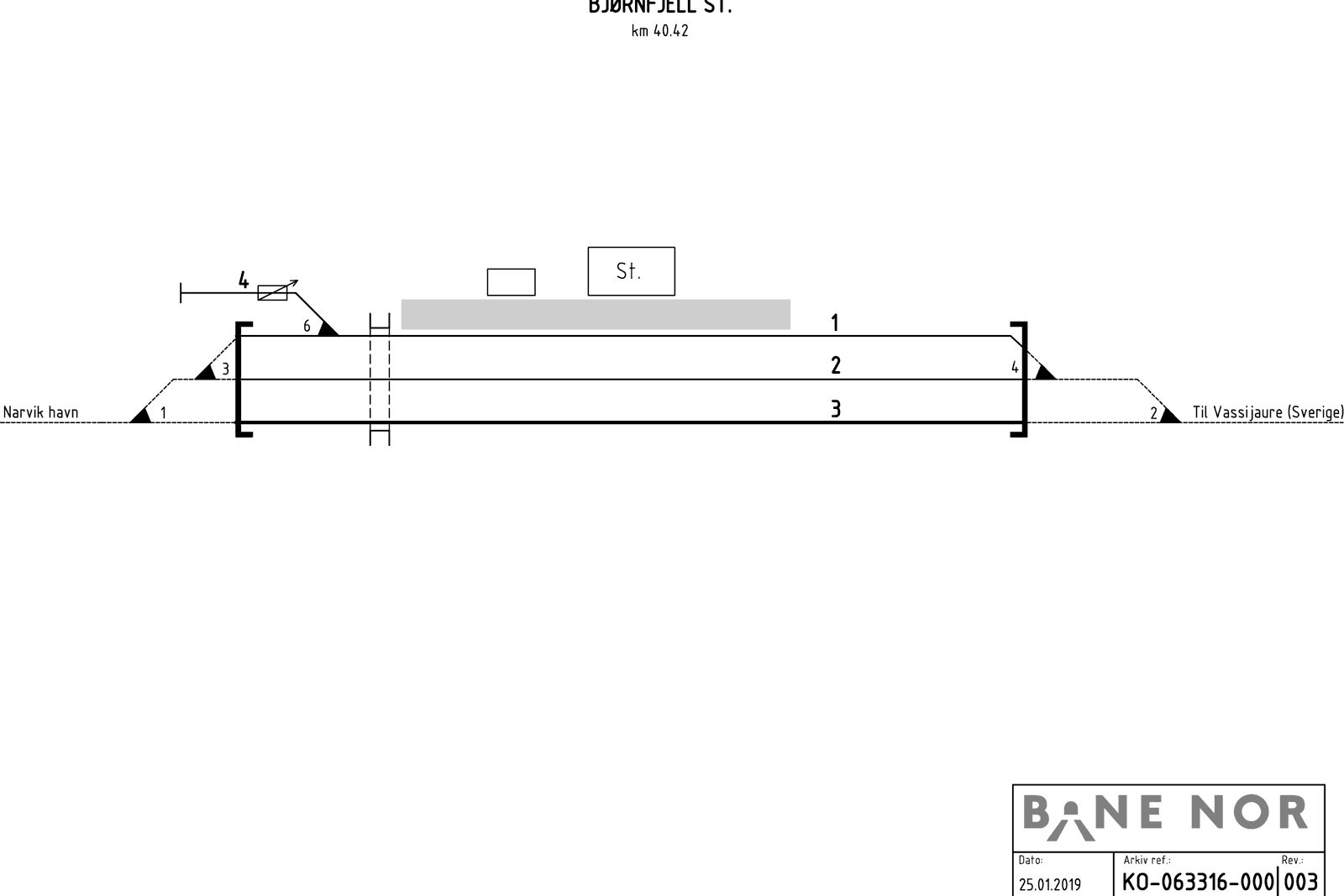 Track plan Bjørnfjell station