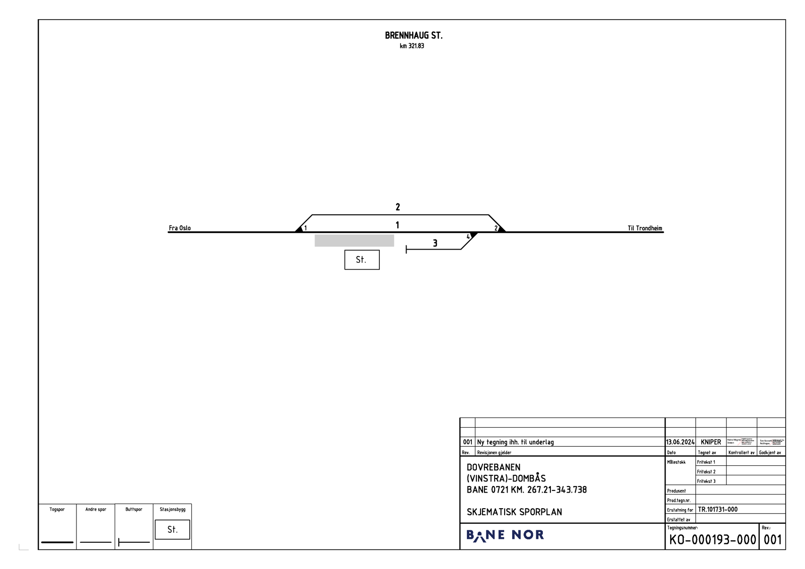 Sporplan for Brennhaug stasjon
