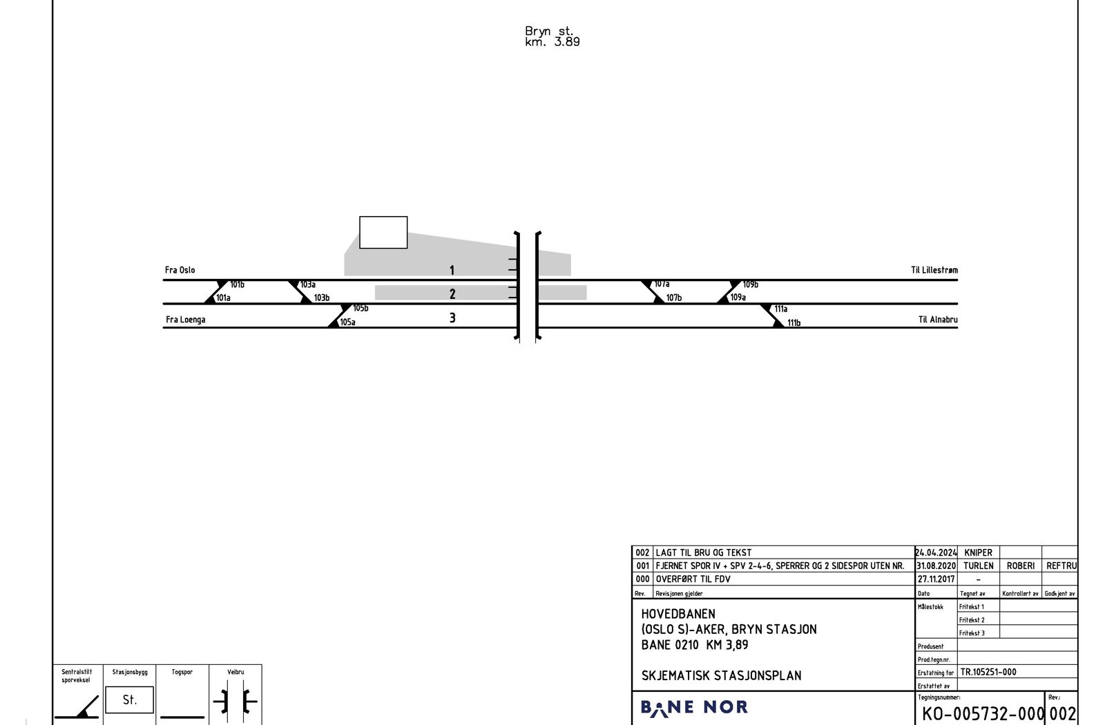 Track plan Bryn station