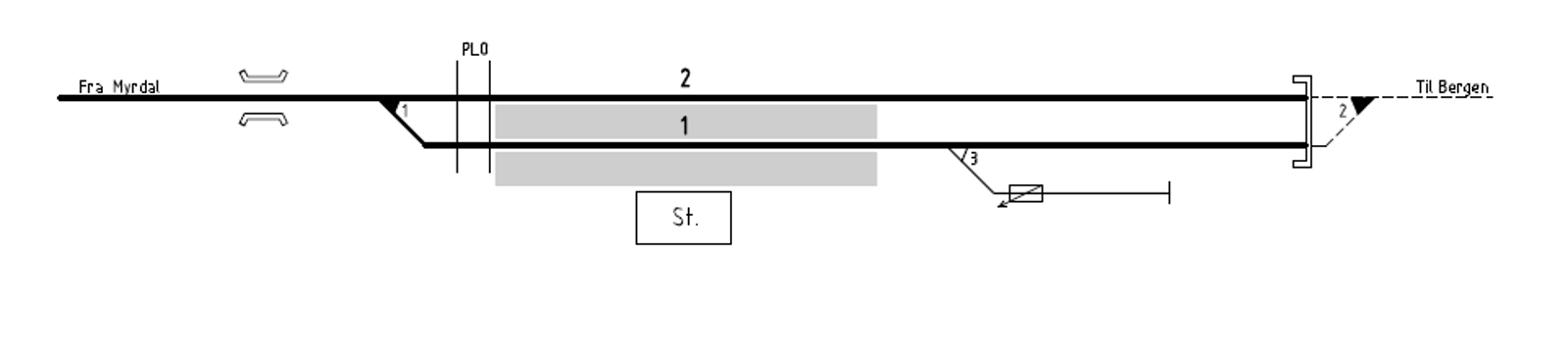 Track plan Bolstadøyri station
