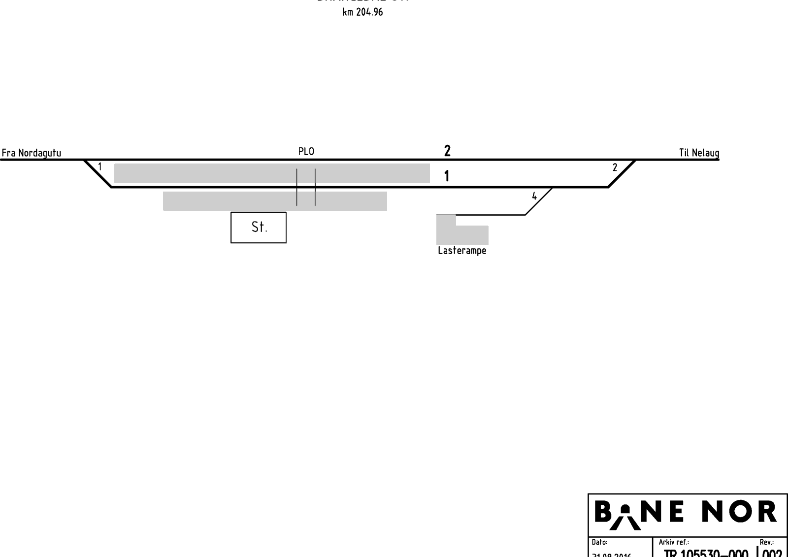 Track plan Drangedal station