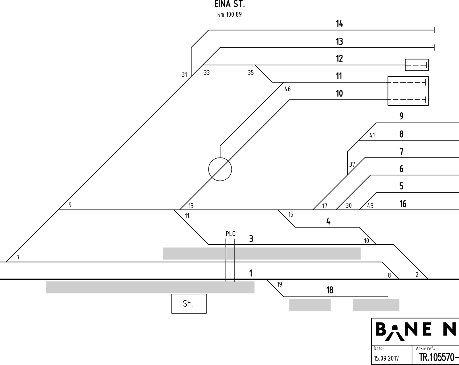 Track plan Eina station