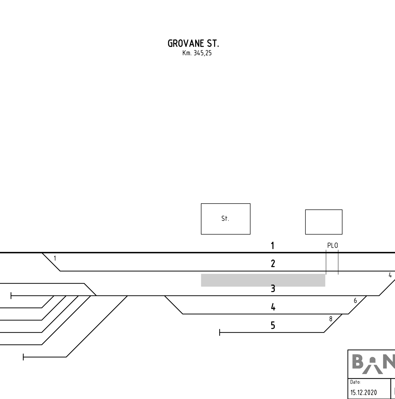 Track plan Grovane station