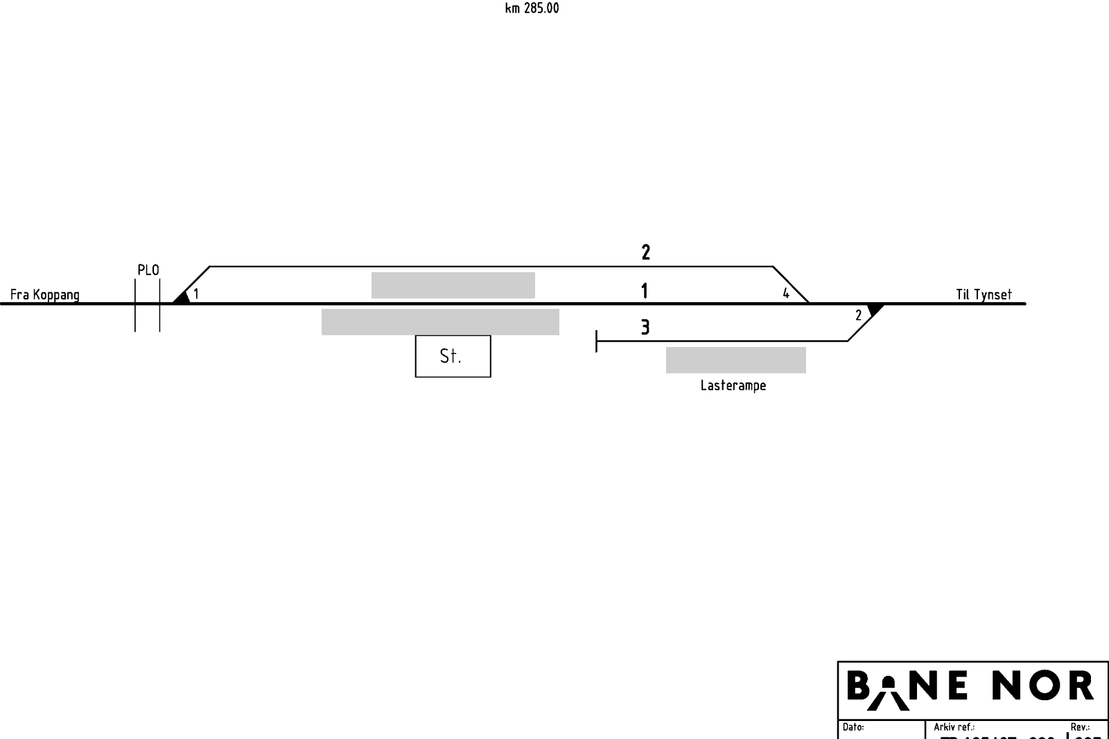 Track plan Hanestad station