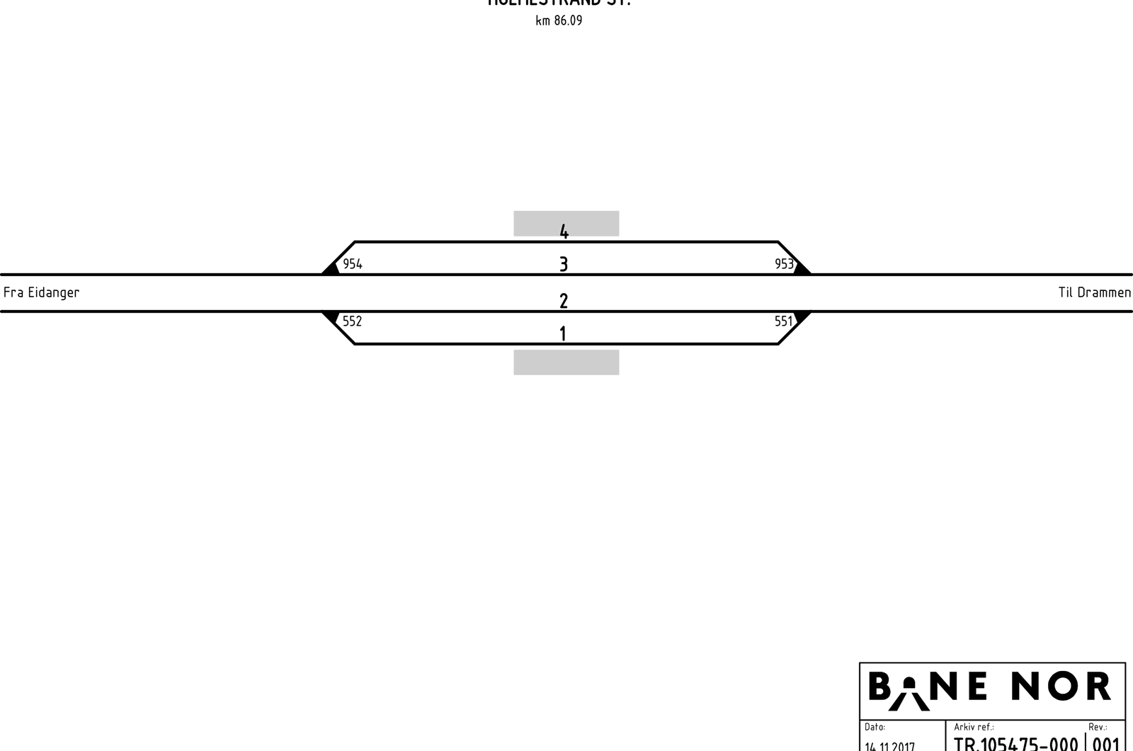 Track plan Holmestrand station