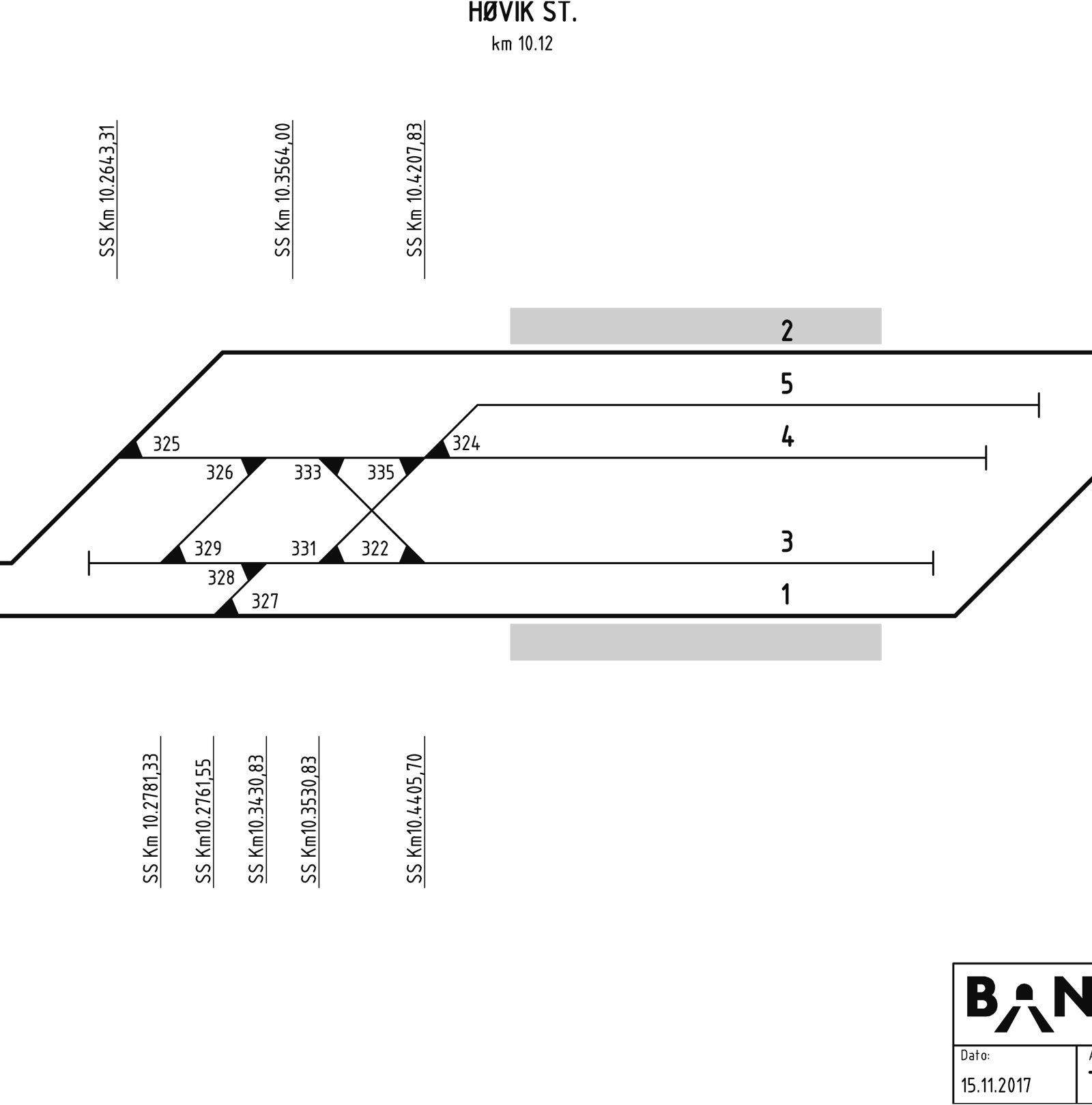 Track plan Høvik station