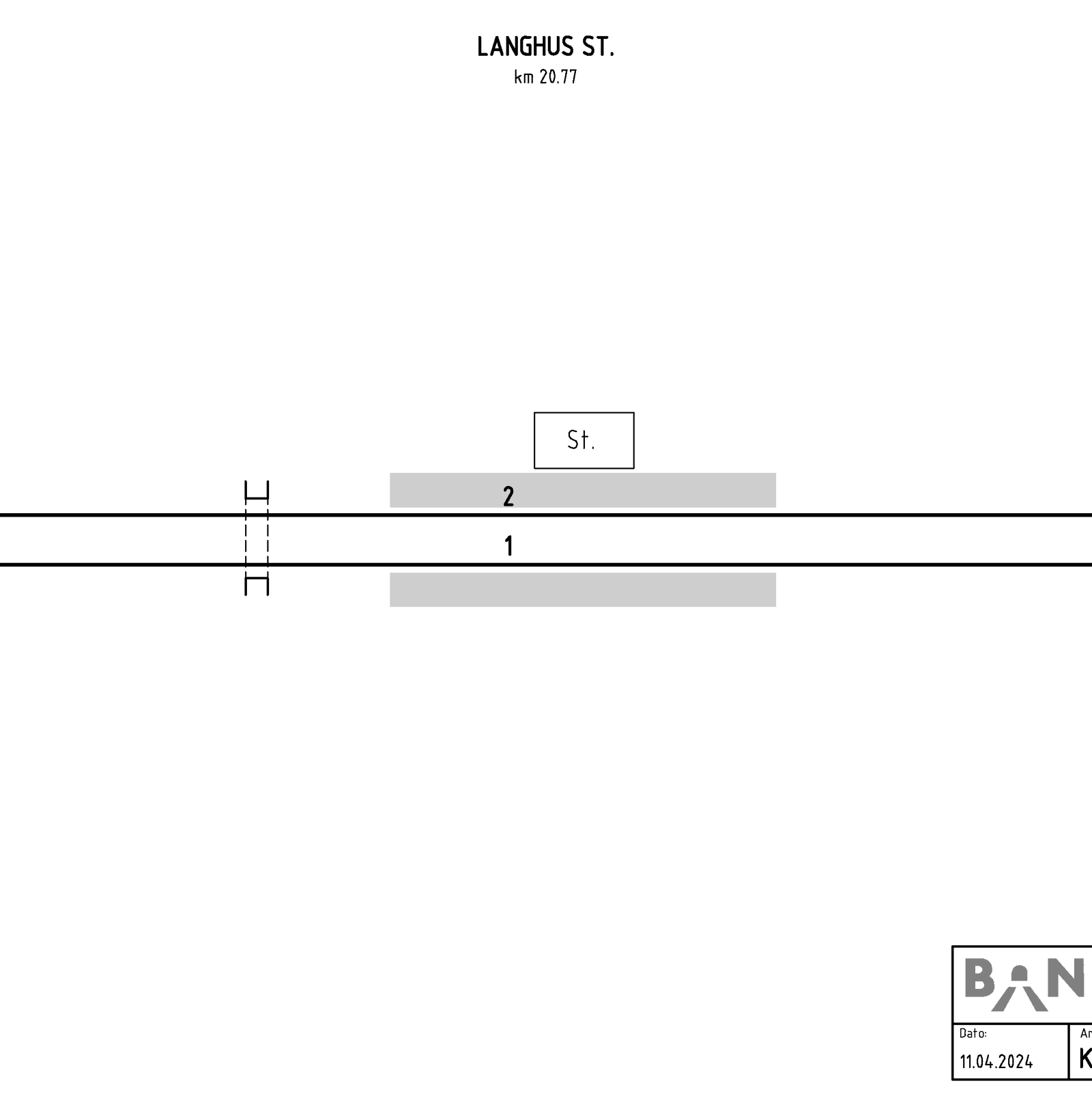 Track plan Langhus station