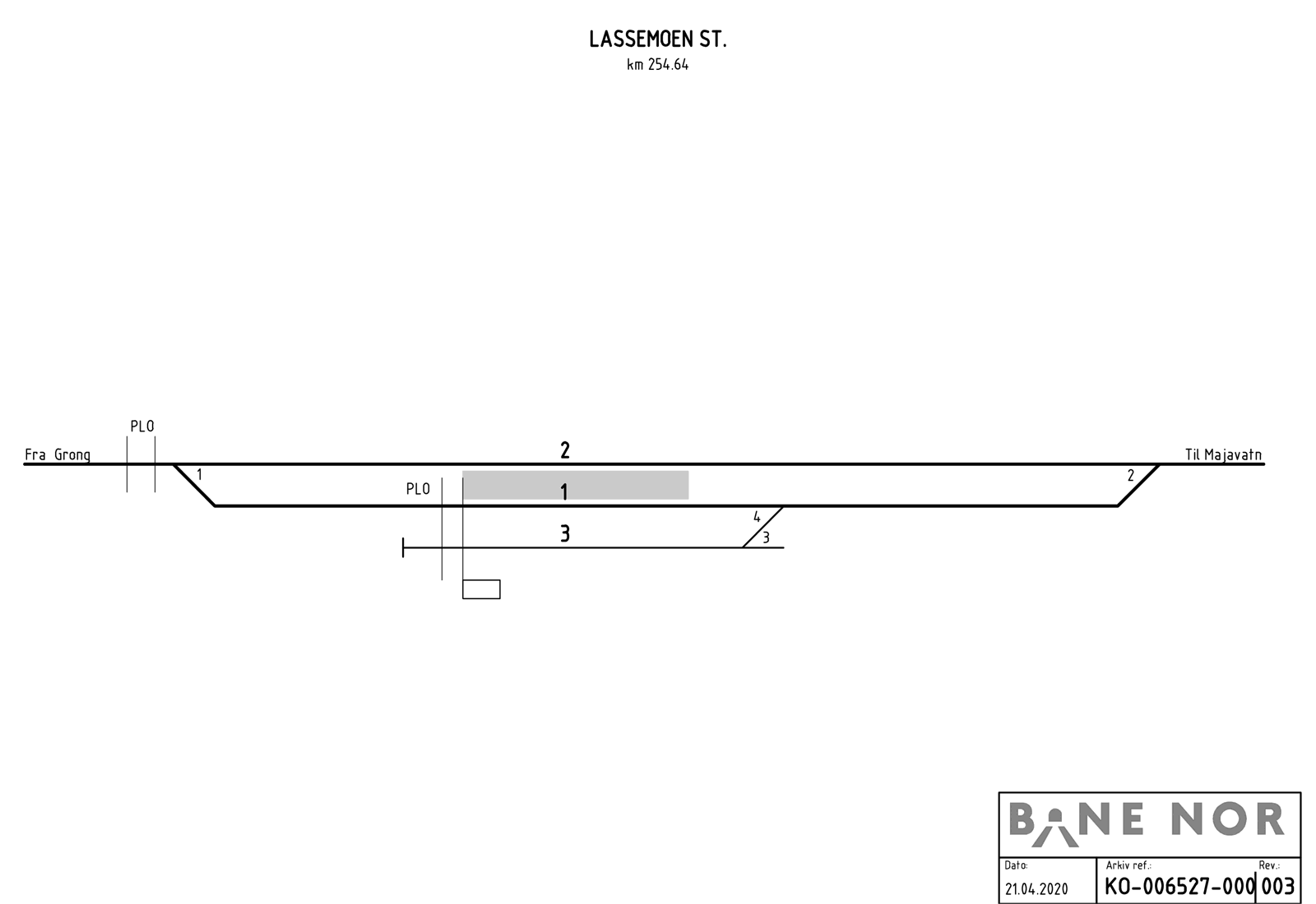Track plan Lassemoen station