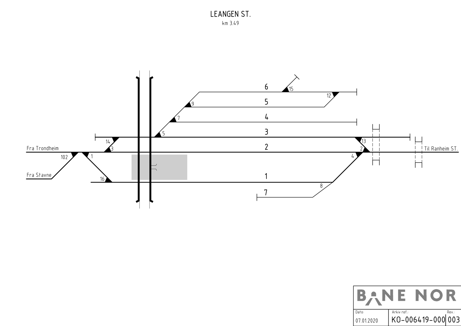 Track plan Leangen station