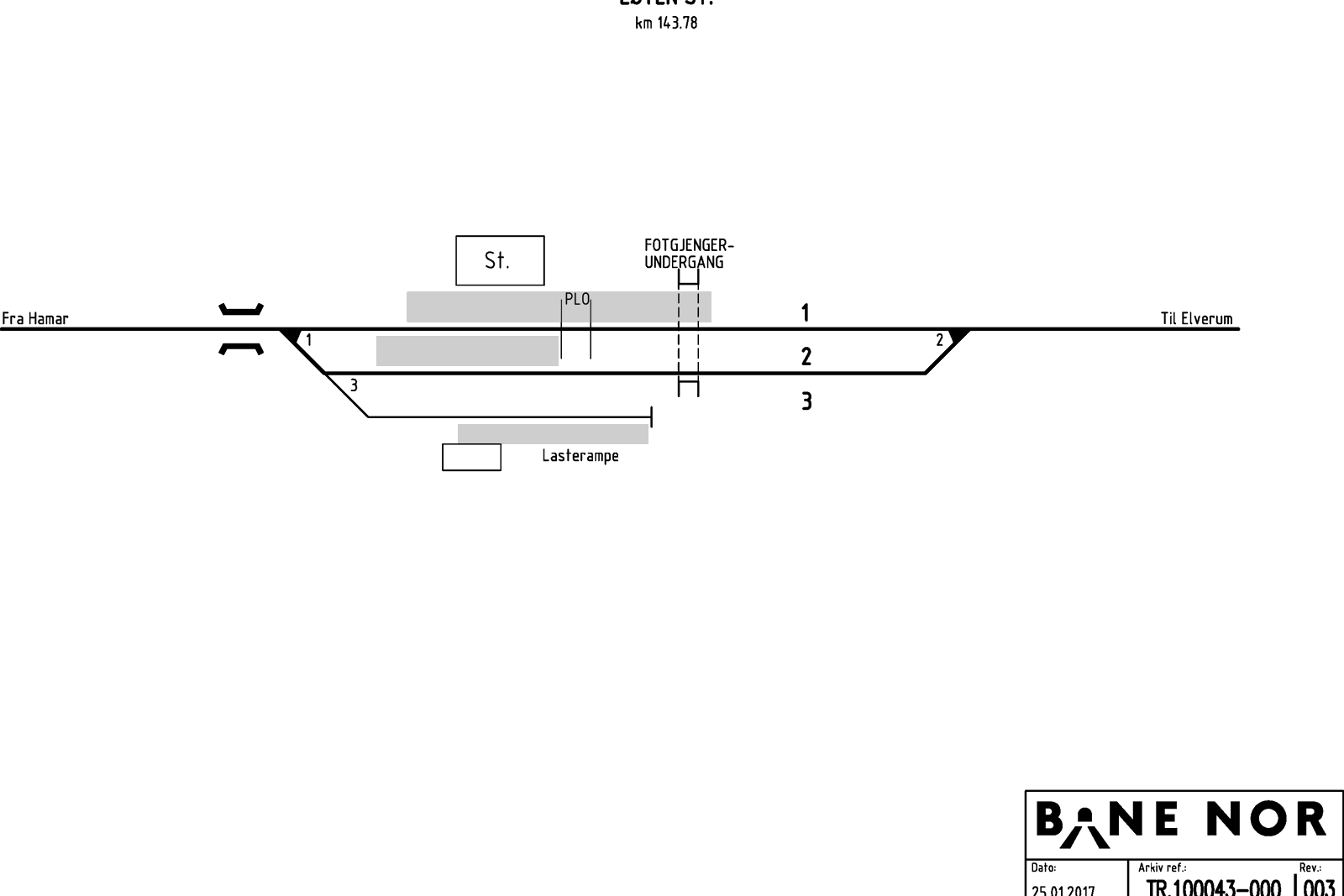 Track plan Løten station