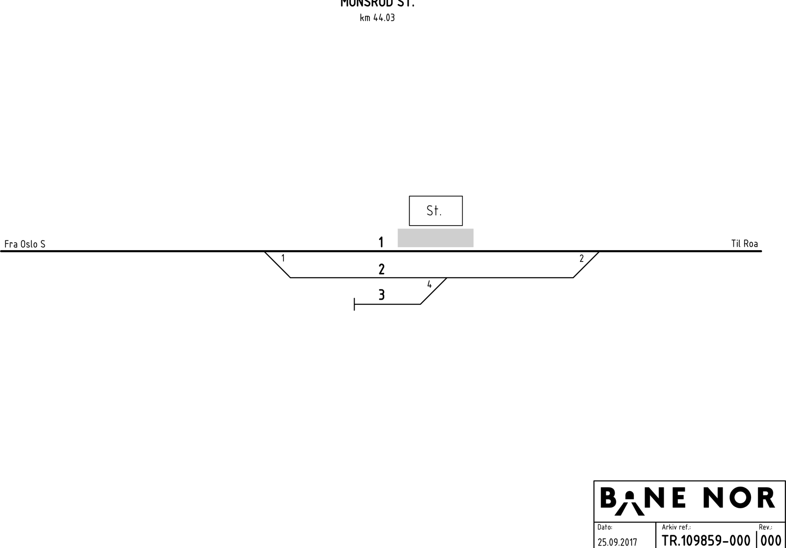 Track plan Monsrud station