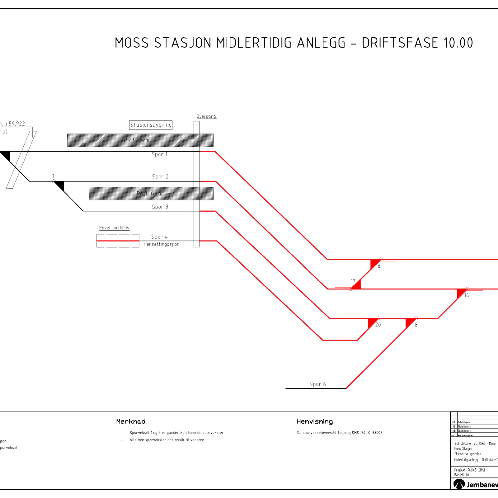 Sporplan Moss stasjon