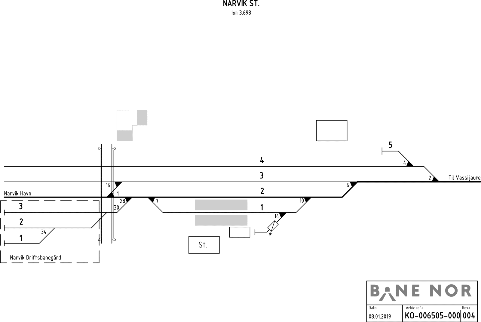 Sporplan Narvik stasjon