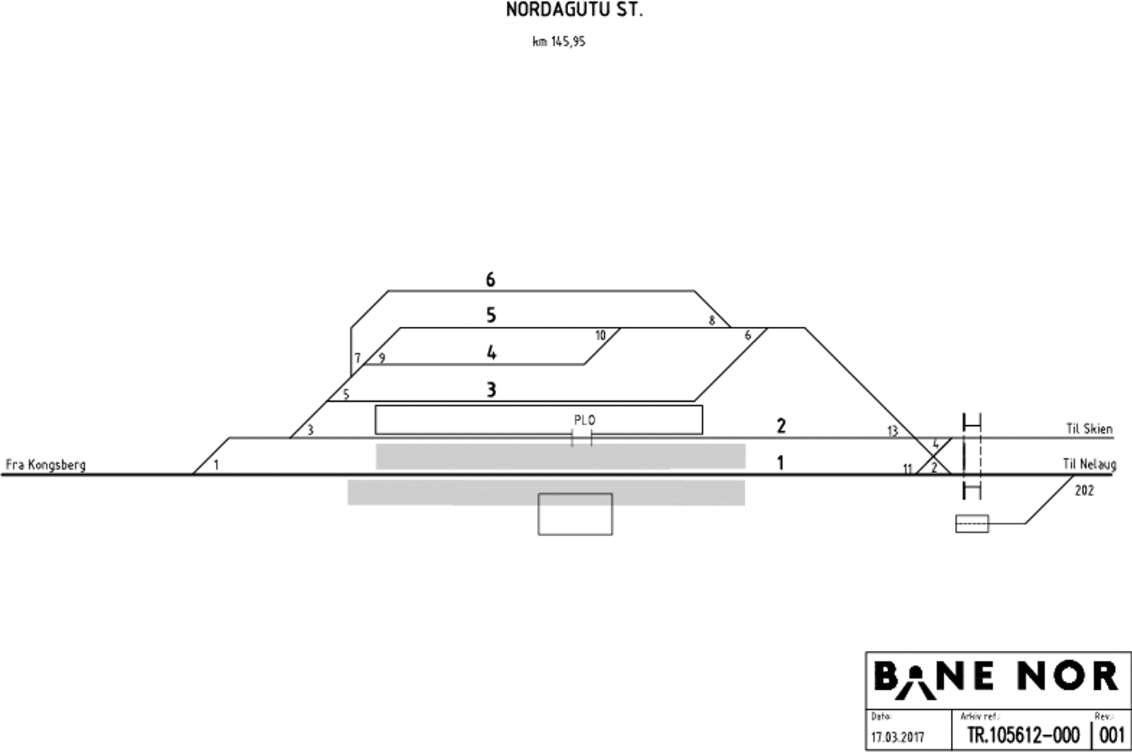 Sporplan Nordagutu stasjon