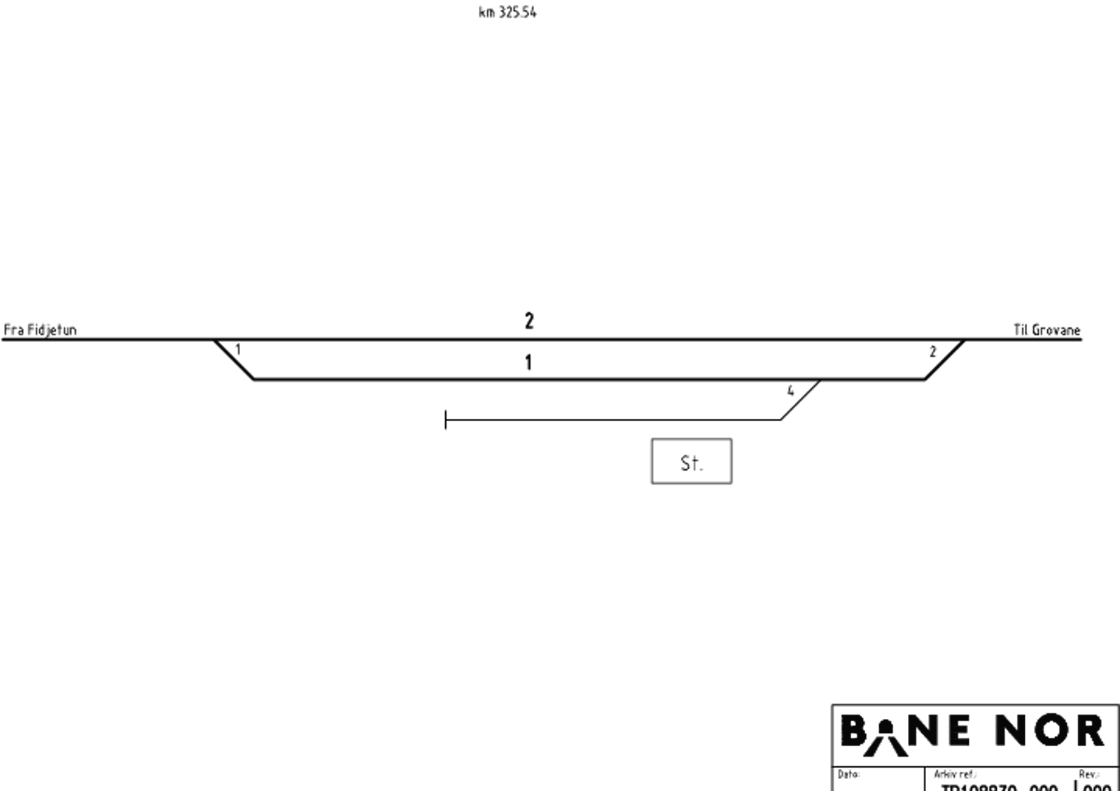 Track plan Oggevatn station