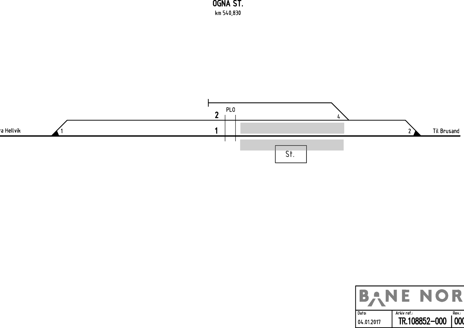 Track plan Ogna station