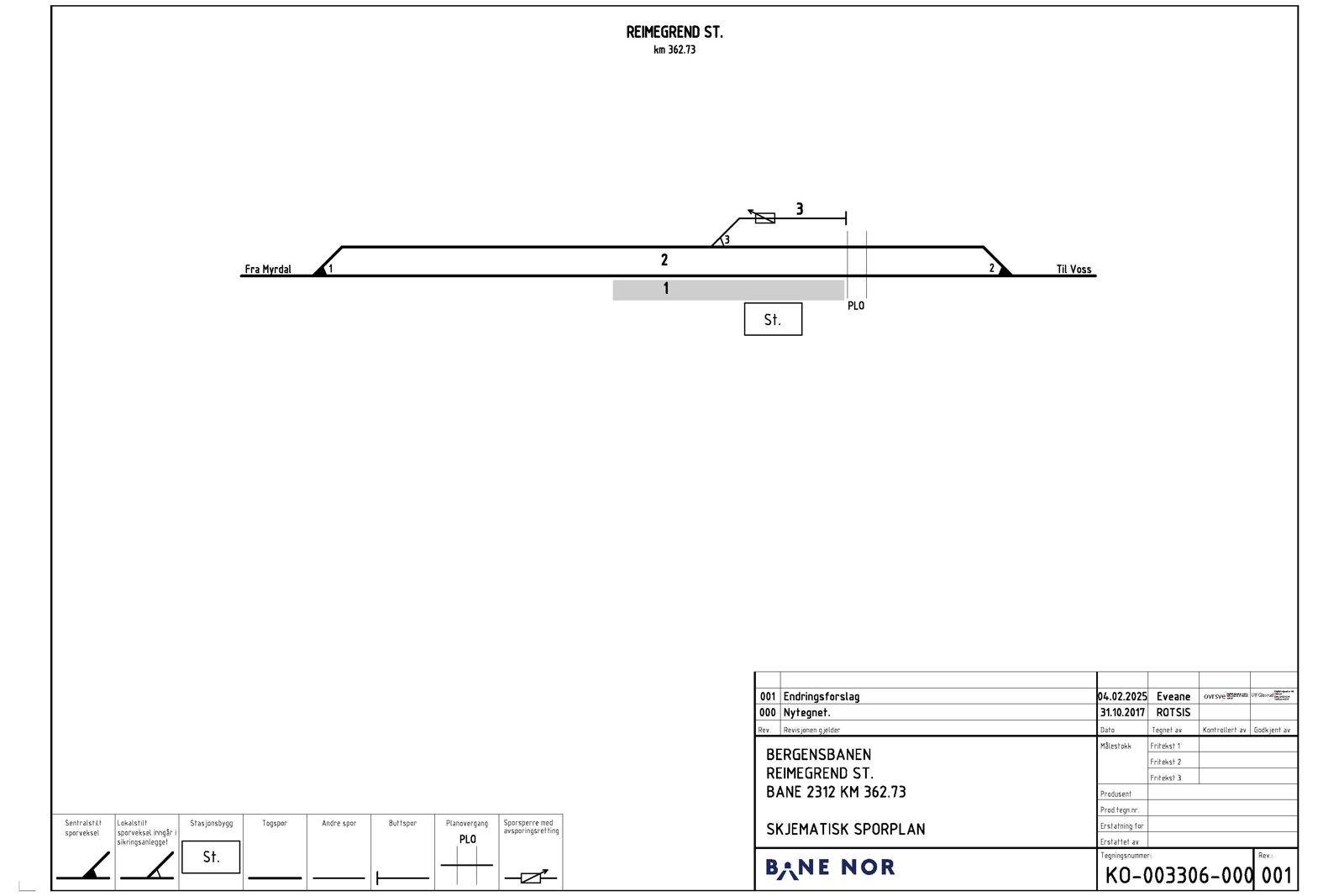 Track plan Reimegrend station