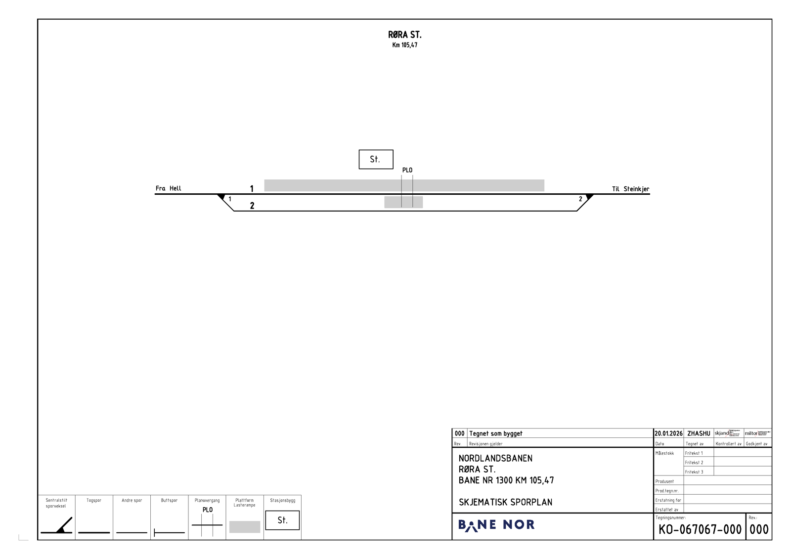 Track plan for Røra station.