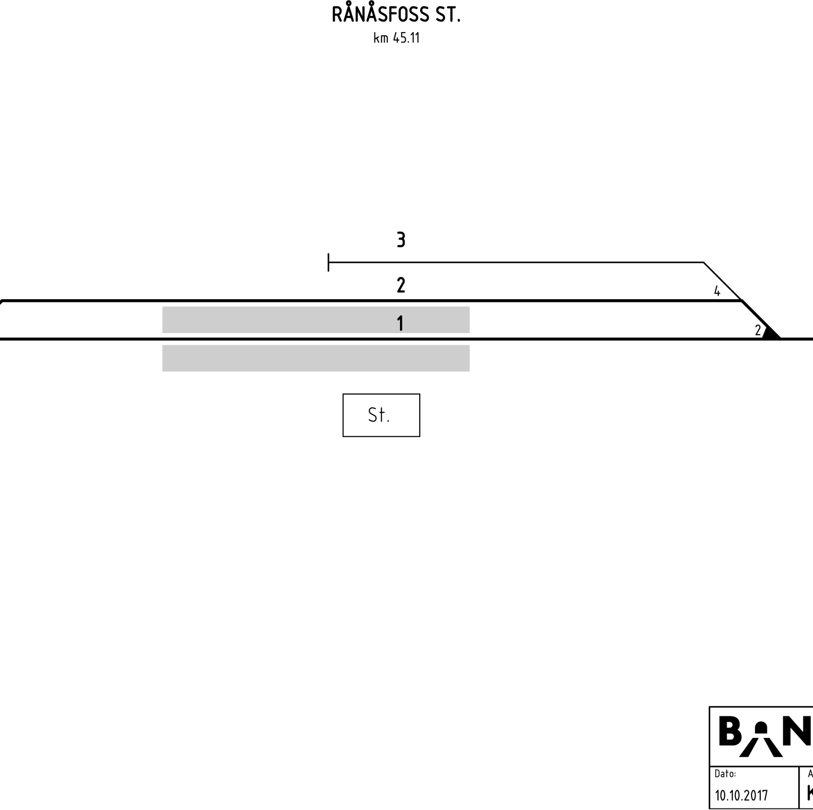 Track plan Rånåsfoss station