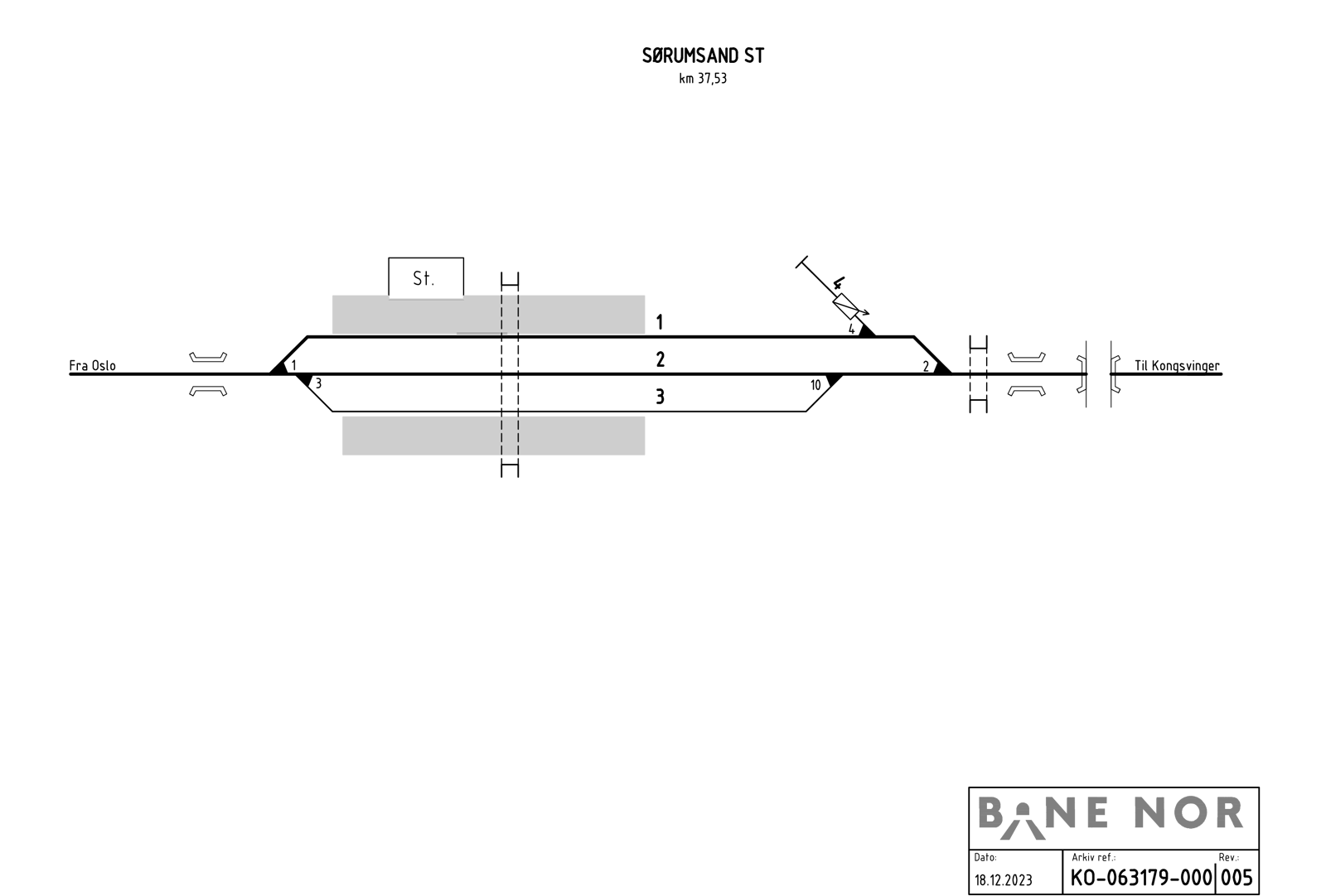 Track plan Sørumsand station