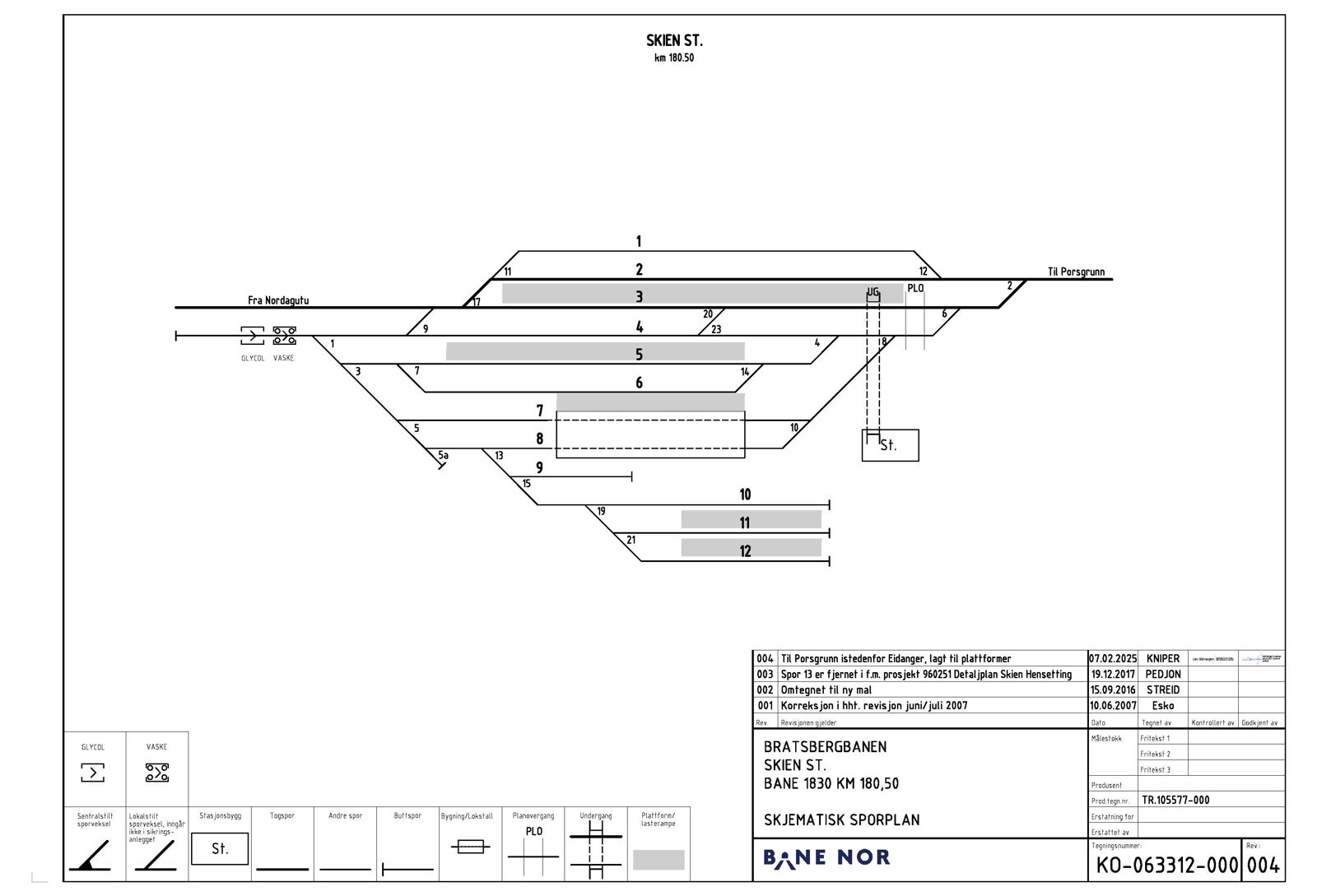 Track plan Skien station