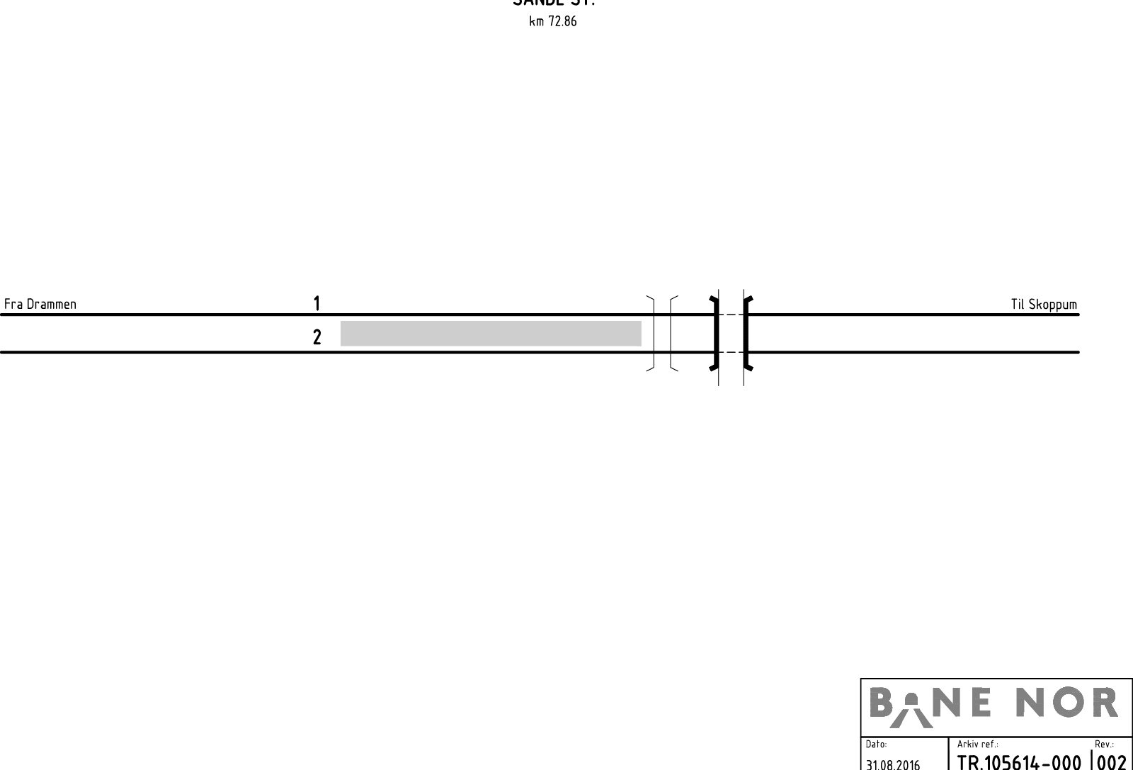 Sporplan Sande stasjon