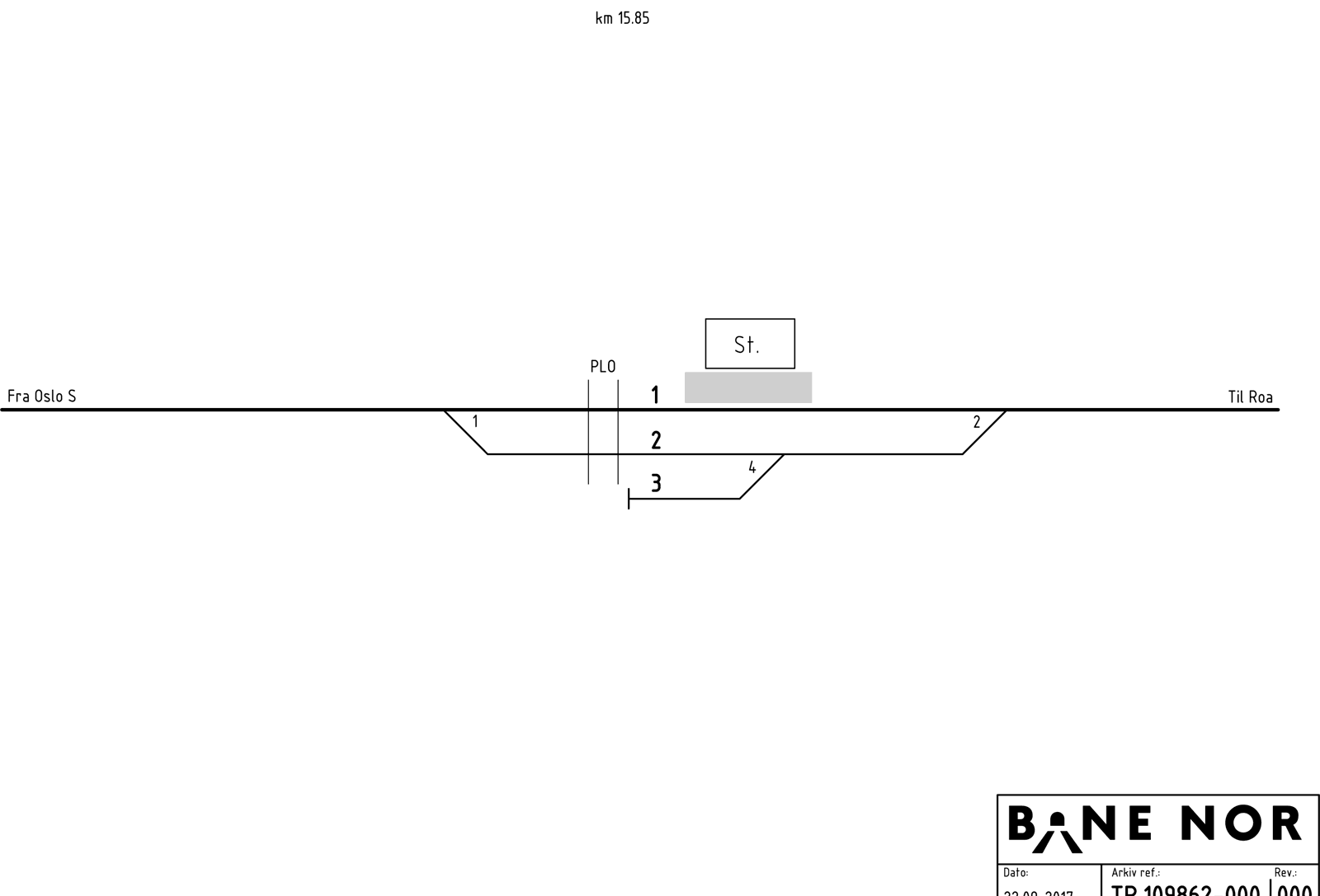 Track plan Sandermosen station