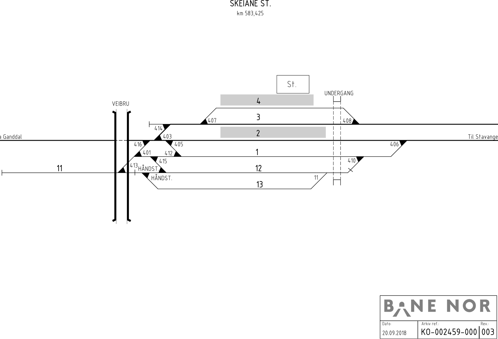 Track plan Skeiane station
