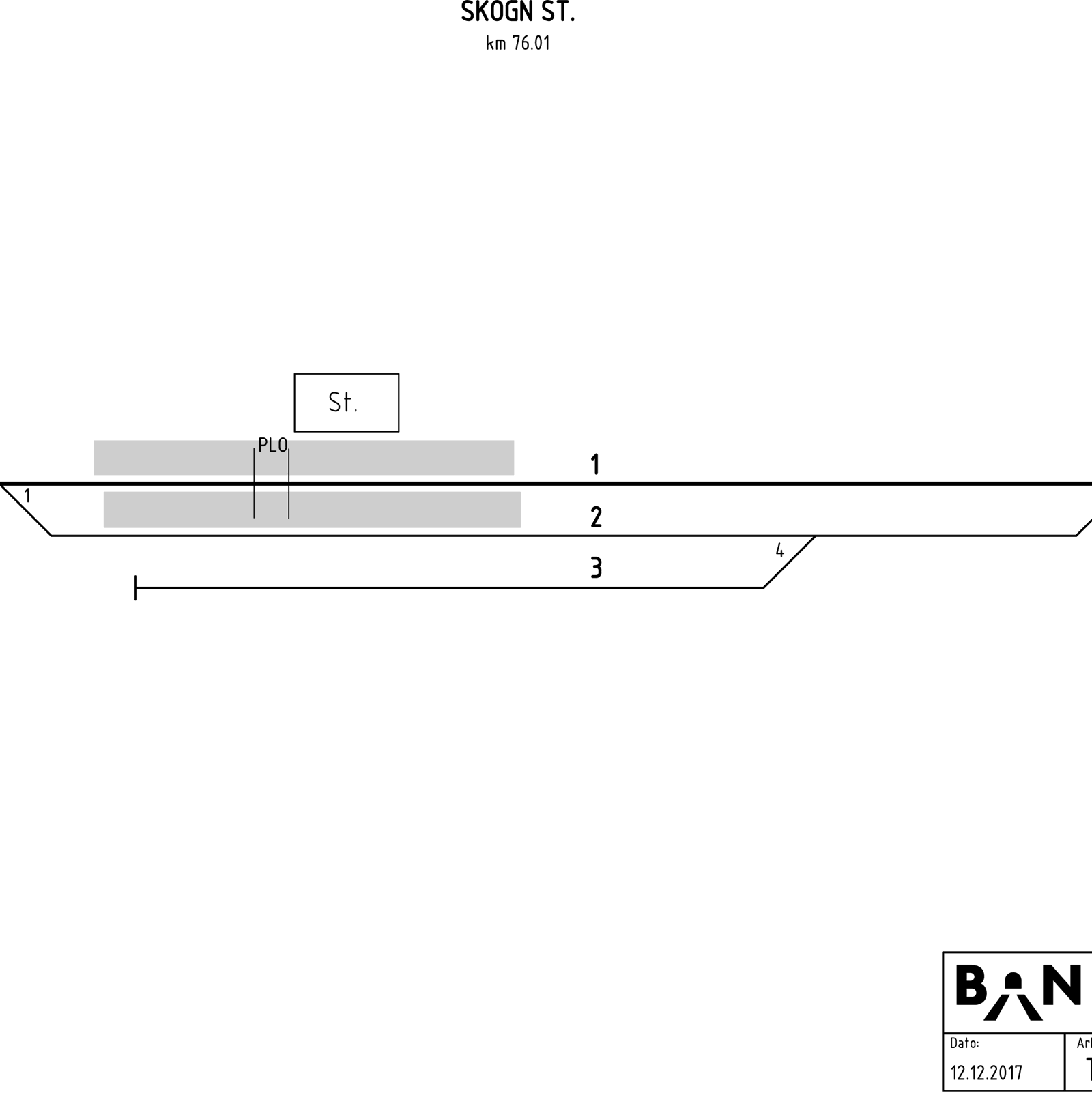 Track plan Skogn station