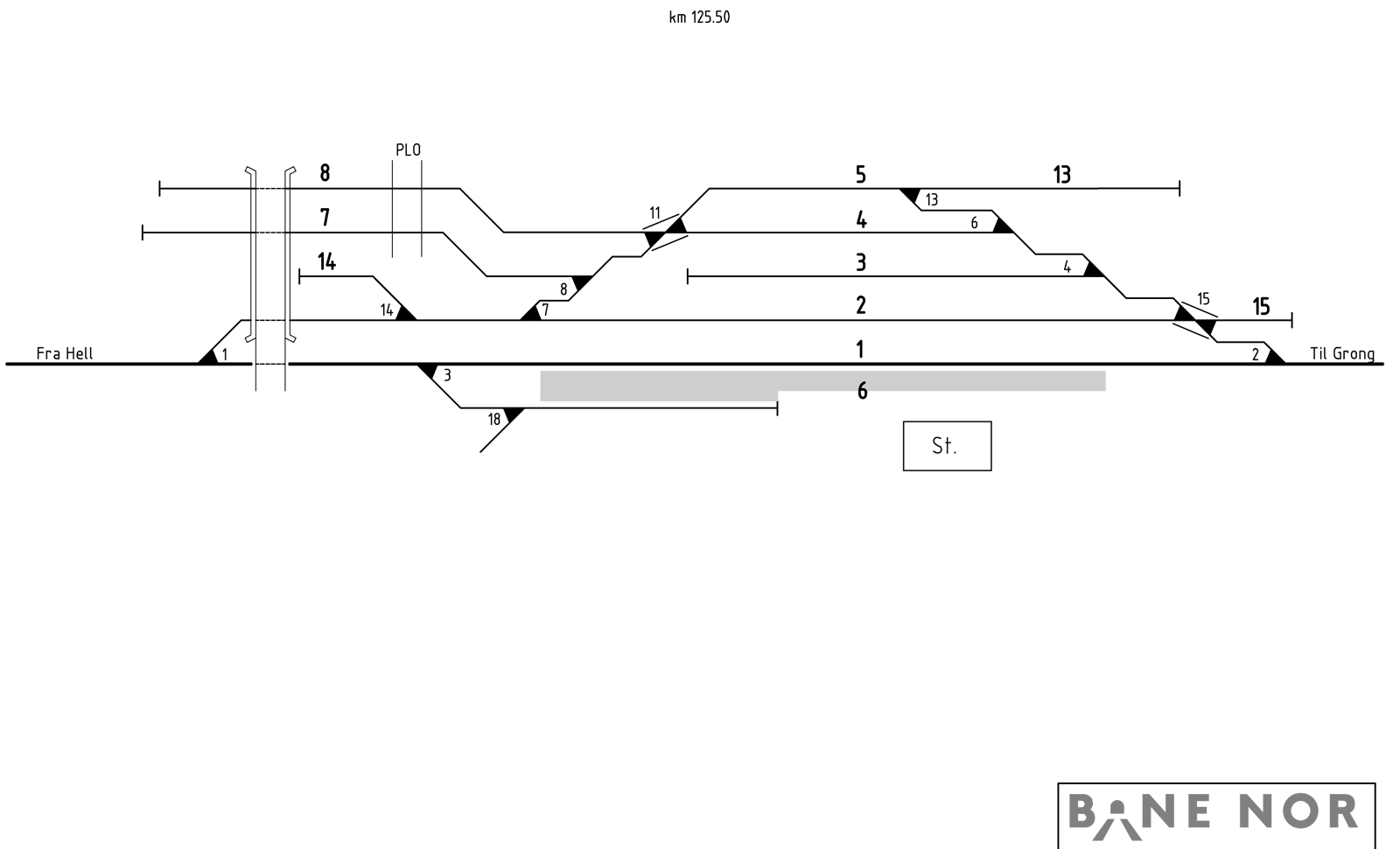 Track plan Steinkjer station