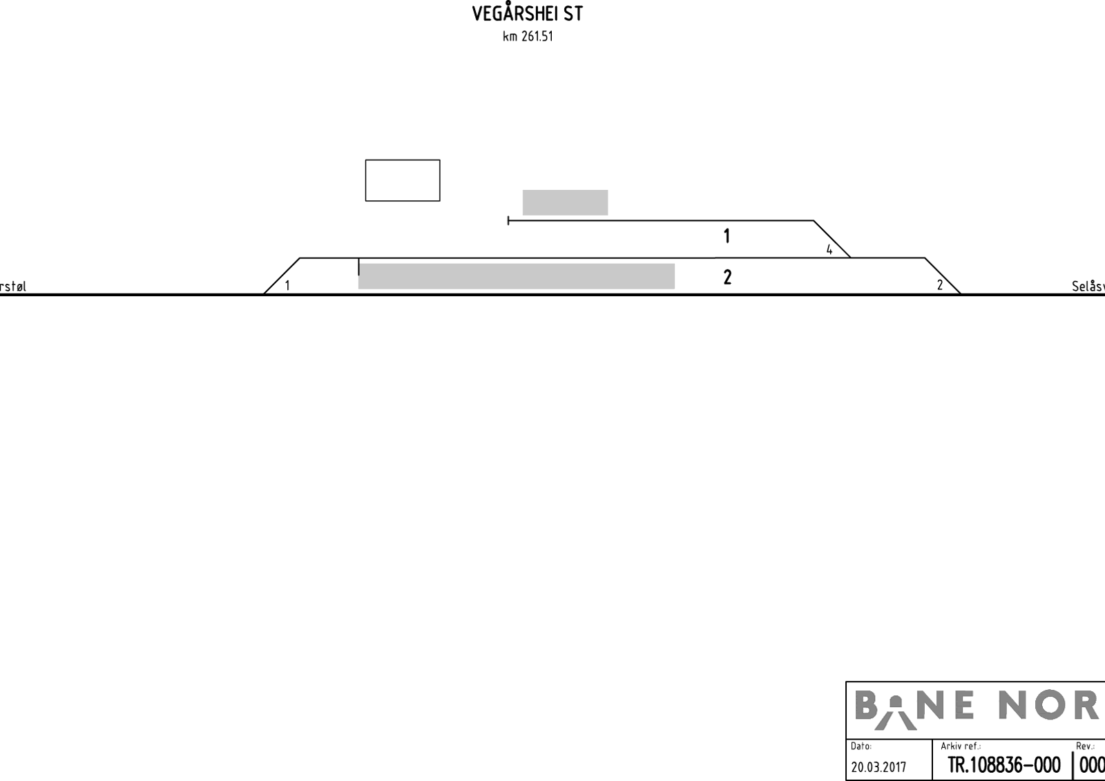 Track plan Vegårshei station
