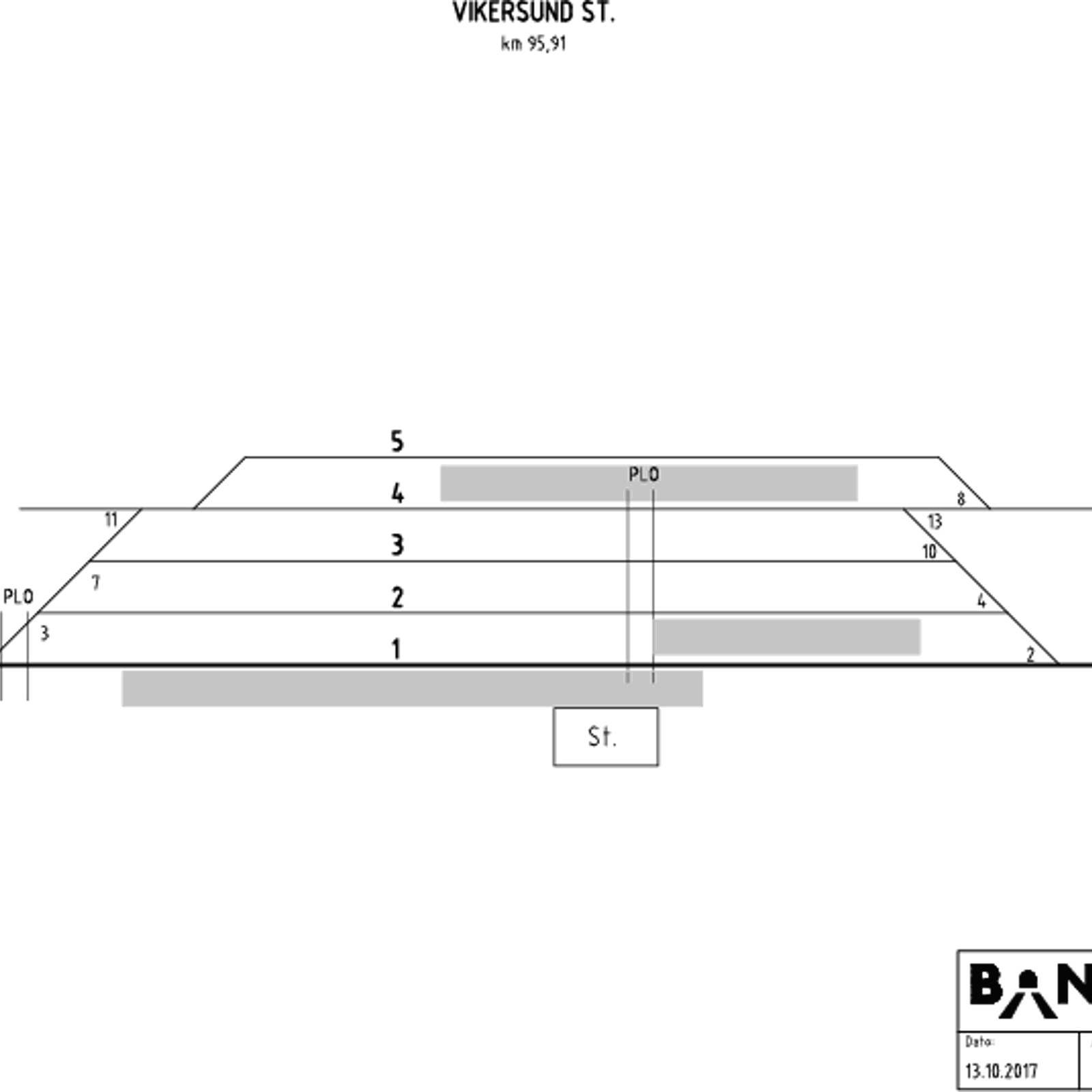 Track plan Vikersund station